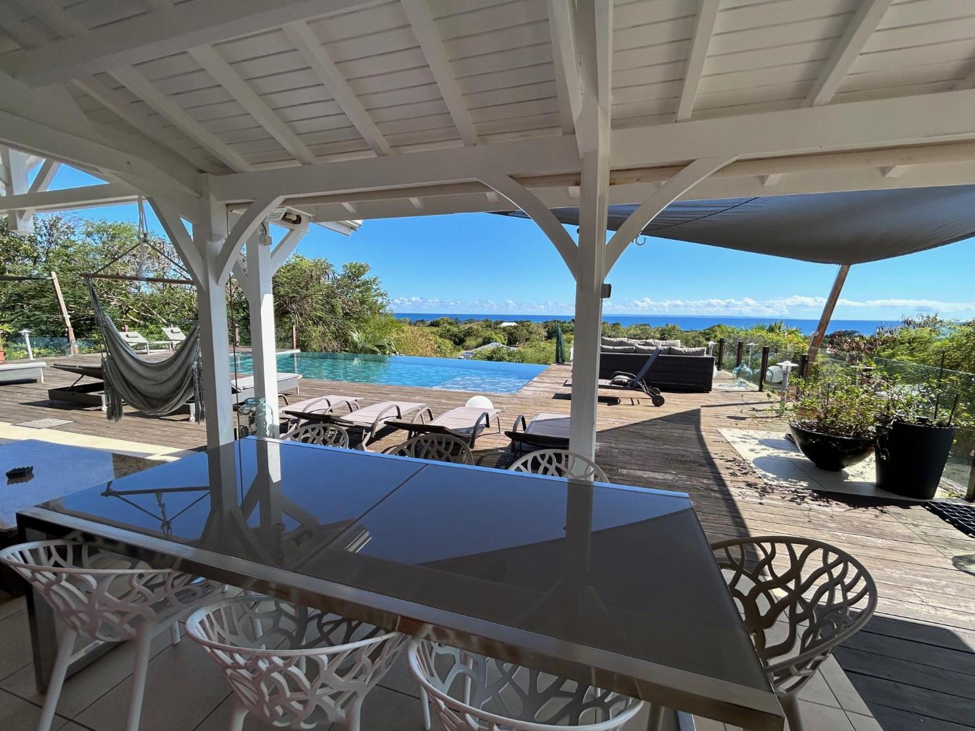 Villa Deluxe L'Hacienda Villa Vue Mer 180 Piscine Jacuzzi Proche Plage Marina Golf Pointe Des Chateaux Et Casino Jardin Clos Voyage Durable Сен-Франсуа Экстерьер фото